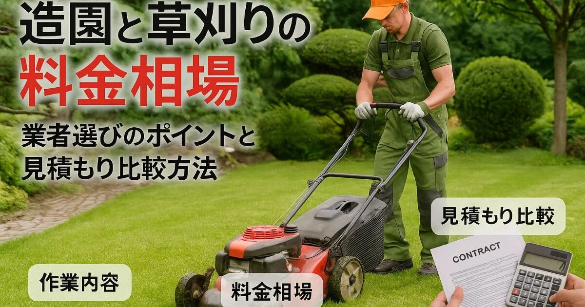 造園と草刈りの料金相場と業者選びのポイント徹底解説【作業内容や 